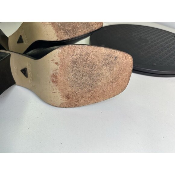 VTG Guess Chunky Mule Loafers Black Open Square Toe Y2K 90s Sandals Sz 7.5 M - Picture 9 of 10